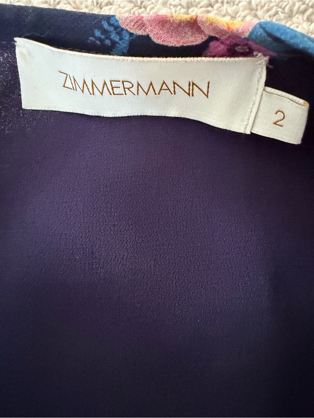 Zimmermann Navy Floral Pleated Maxi Dress with Long Sleeves - Picture 4 of 10